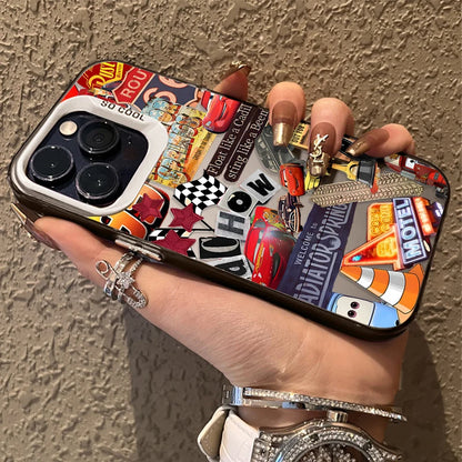 Lightning McQueen 95 Cars Plating Phone Case for iPhone 17 16 15 14 13 12 11 Pro Max Plus 17 Air 16E X XR XS Max Back Cover