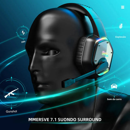 EKSA E1000 Wired Gaming Headphones  Esports Headset  7.1 Surround Sound  Hyperclear Cardioid Mic  For PS4 PS5 Xbox Laptop