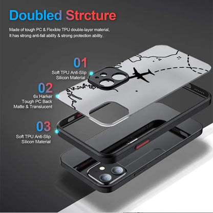 Line Airplane Topographic Back Phone Cover Case for iPhone 14 XS 7 8 15 Plus 13 Mini 16 Pro Max 12 17 Air 16e 11