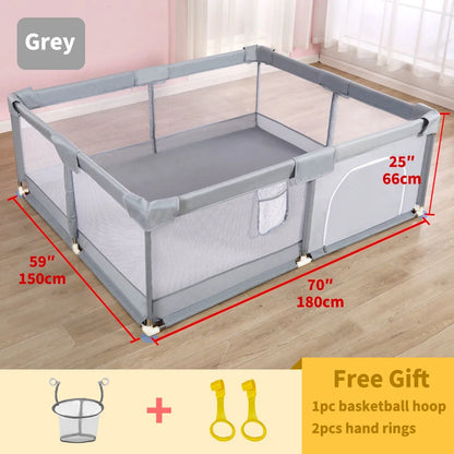 PANGDUBE Baby Playpen Playard Sturdy Safety Fence Large Activity Play Area for Toddler Indoor Play Yard with Breathable Mesh