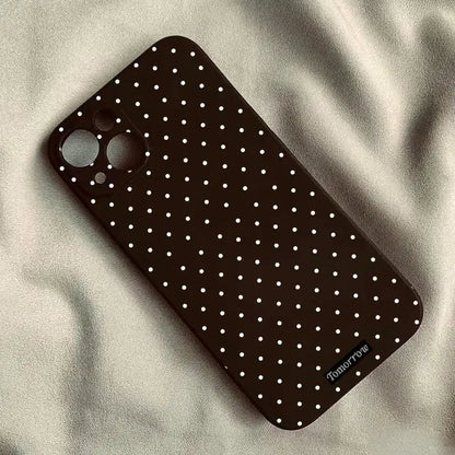 Small Polka Dot Phone Case For iPhone 17 16 15 11 12 14 13 Pro Max Mini X XS XR 7 8 Plus SE4 17E Air Shockproof Cover Fundas