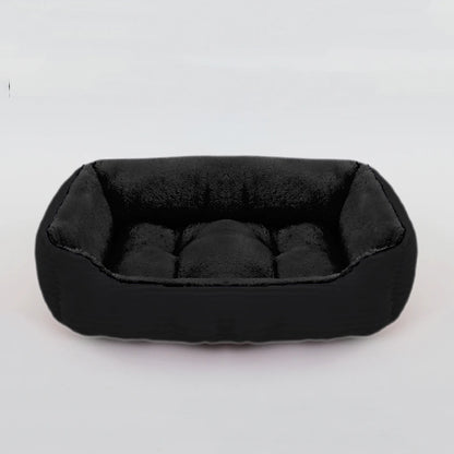 Cama Quadrada para Cães e Gatos — Pelúcia Macia, Almofada Calmante, Uso Inverno