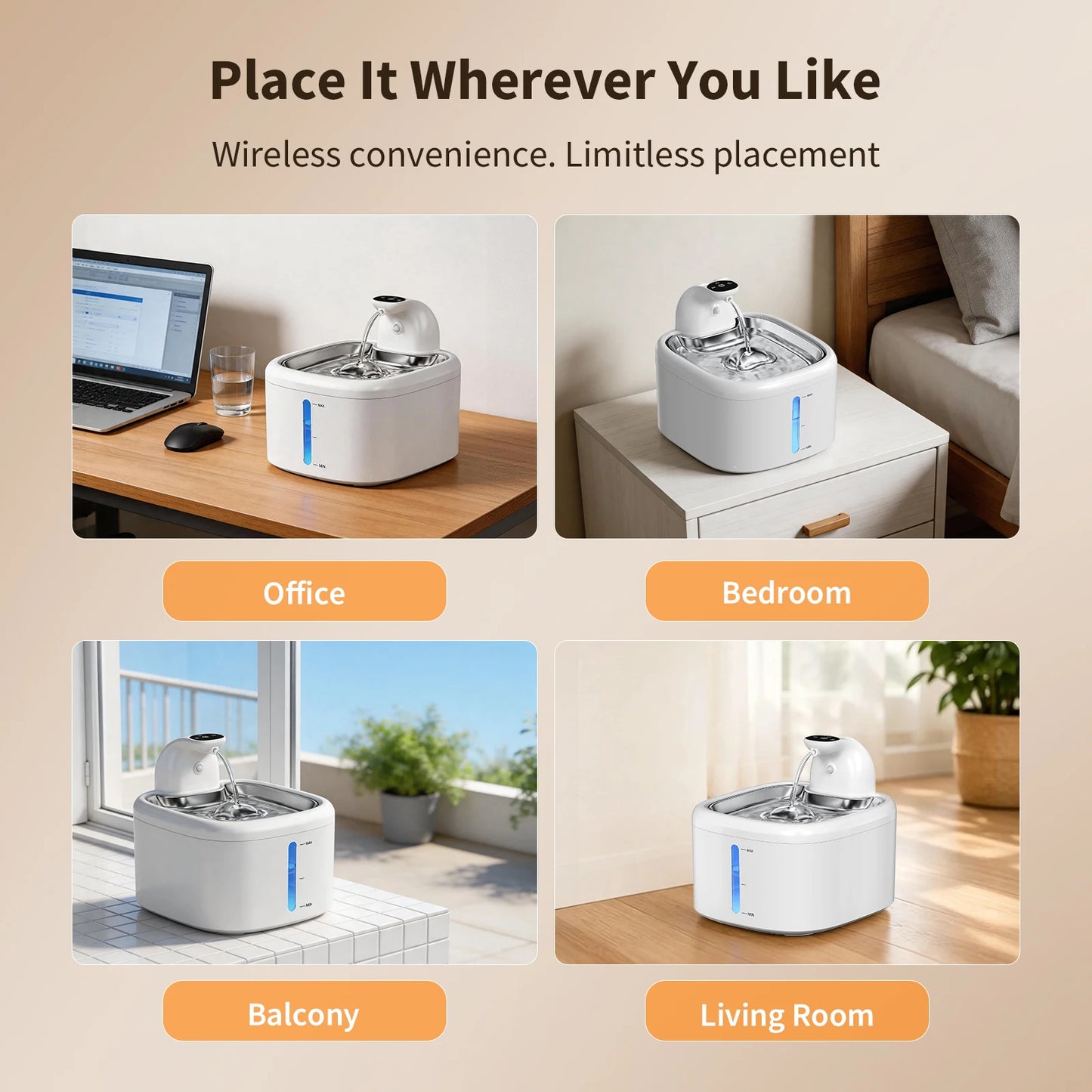 Bebedouro Automático Sem Fio para Gatos e Cães — 3,5L, Sensor de Movimento, Bateria 4000mAh