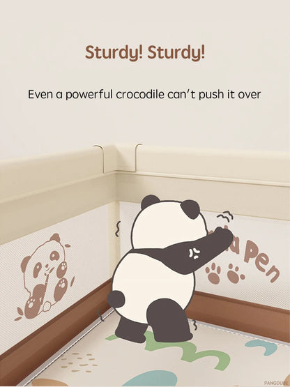 PANGDUBE Baby Playpen Cute Indoor Play Yard Large Kid Playpen with Storage Bag Safety Activity Fence for Toddlers Playground