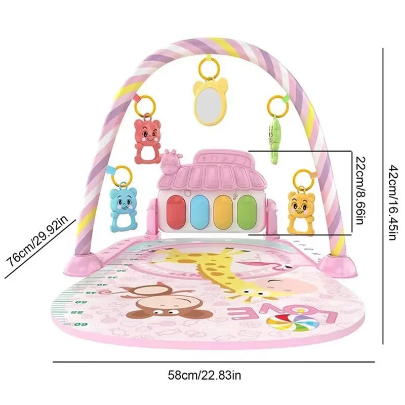 0-36 Months Baby Fitness Stand Music Play Gym Activity Toys Newborn Piano Crawling Blanket Pedal Game Pad Early Education Gifts
