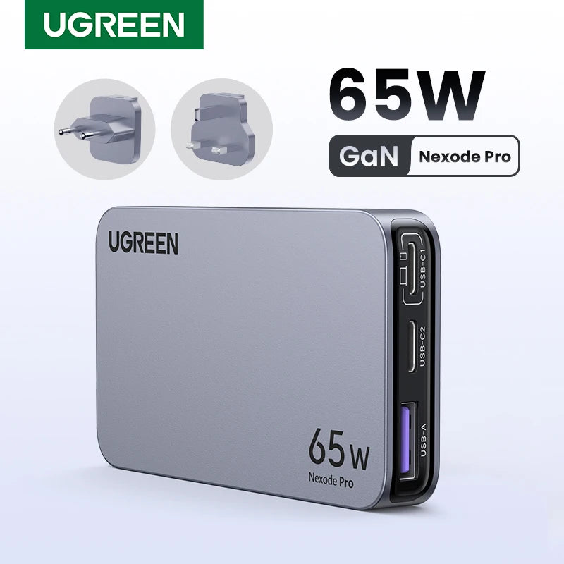 Carregador UGREEN 65W GaN — USB-C QC 4.0 | iPhone 17, MacBook e Tablet