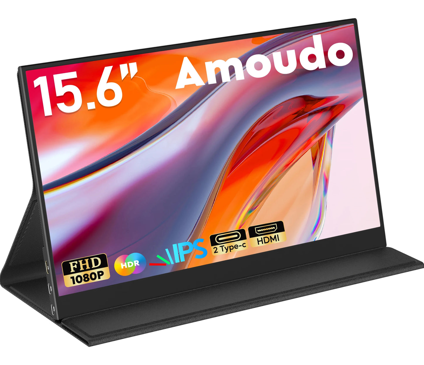 Monitor Portátil Amoudo 15,6" Full HD — IPS 1080P, USB-C, Mini HDMI, Tela Extendida