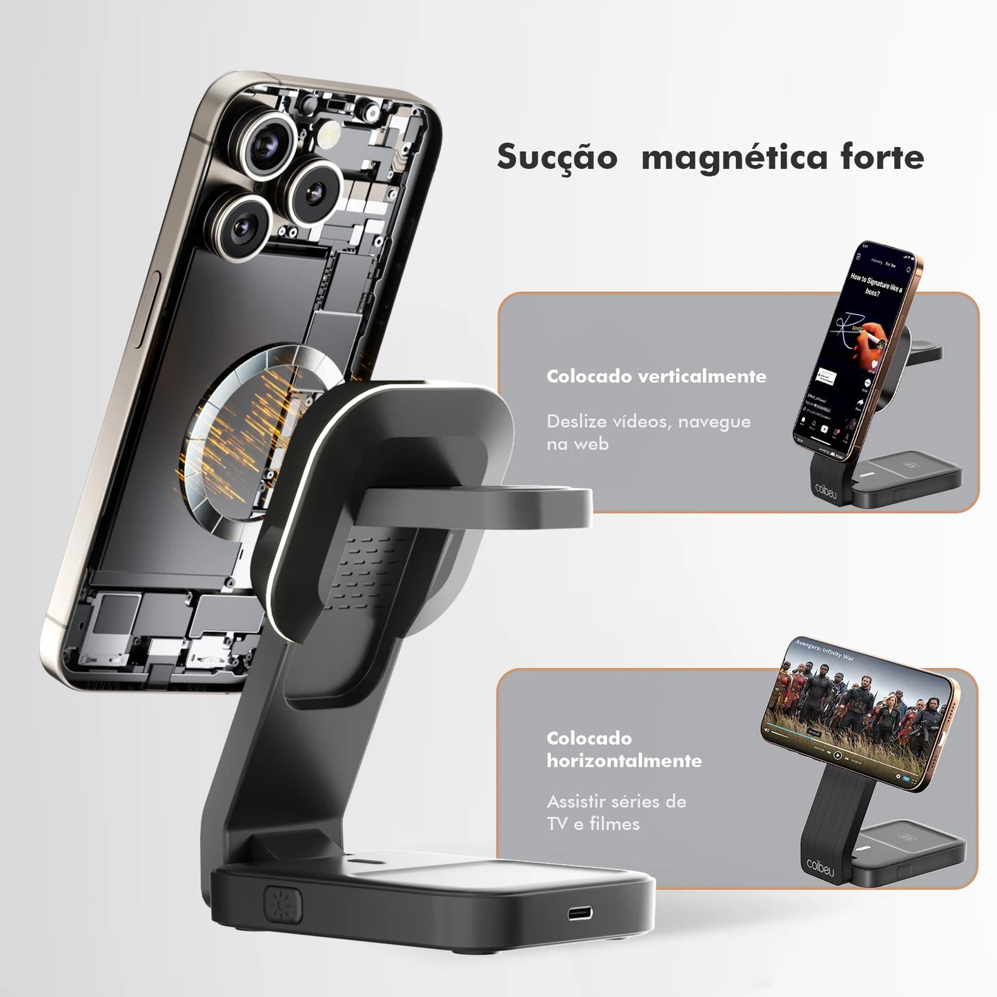 Carregador MagSafe Indução para iPhone — Magnético USB-C