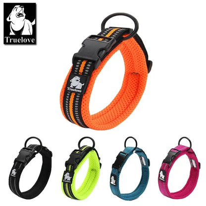 Coleira Refletiva Truelove para Cães — Nylon Ajustável 3M, 8 Tamanhos, Todas as Raças