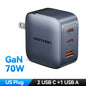 Carregador Vention 70W GaN USB-C QC 3.0 — iPhone 17, iPad e MacBook Air