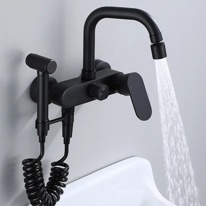 Black Brass Chrome Taps For Kitchen Sink Kitchen Tap Dual Hole Wall Kitchen Mixer Kitchen Faucet torneira cozinha YT6033
