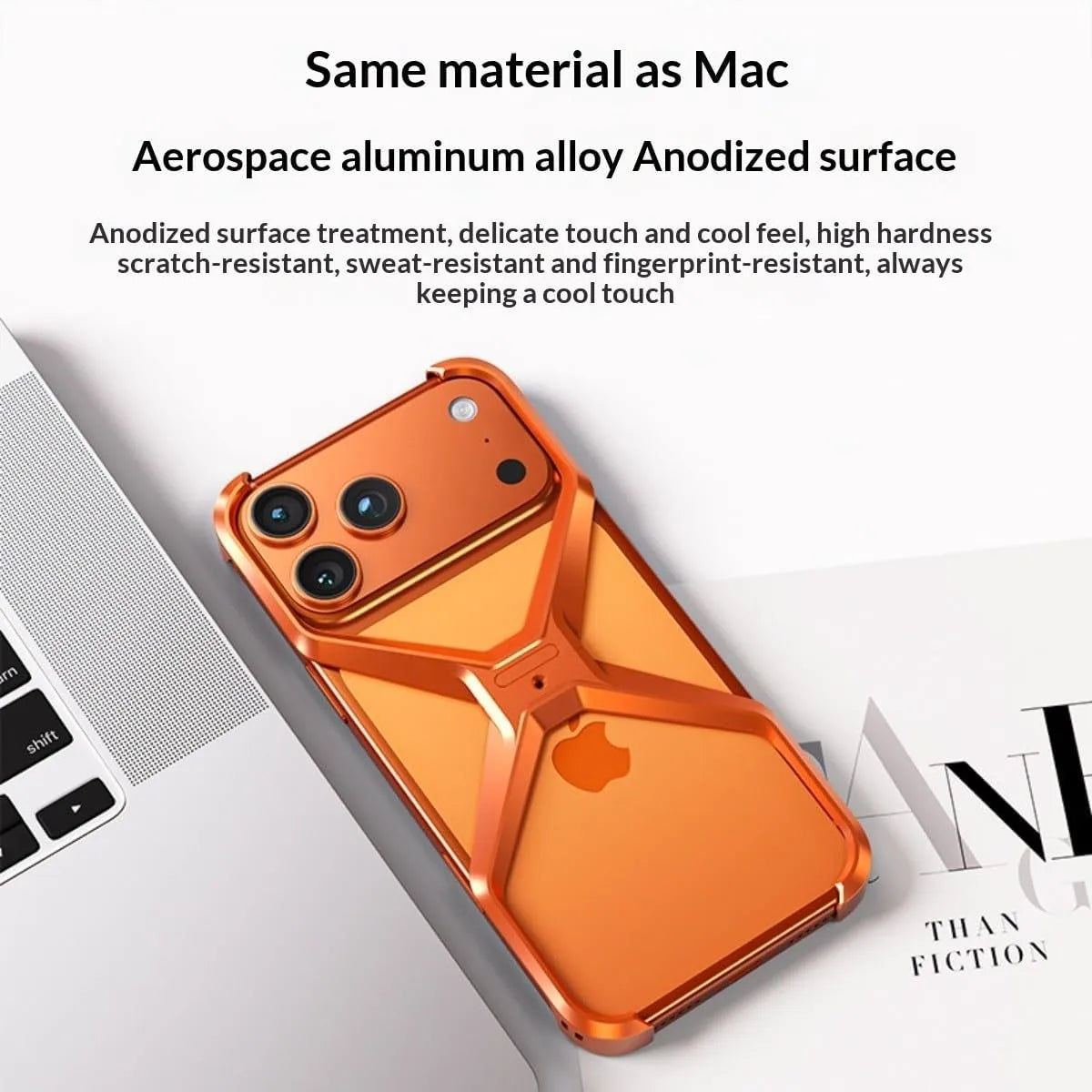 Bumper Metálico Vazado para iPhone 17 Pro Max — Sem Tampa Traseira | Dissipação de Calor