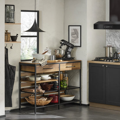 SoBuy FSB85-PF kitchen island kitchen shelf kitchen cart sideboard with drawer and shelves chest of drawers kitchen wardrobe