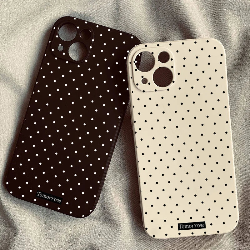 Small Polka Dot Phone Case For iPhone 17 16 15 11 12 14 13 Pro Max Mini X XS XR 7 8 Plus SE4 17E Air Shockproof Cover Fundas