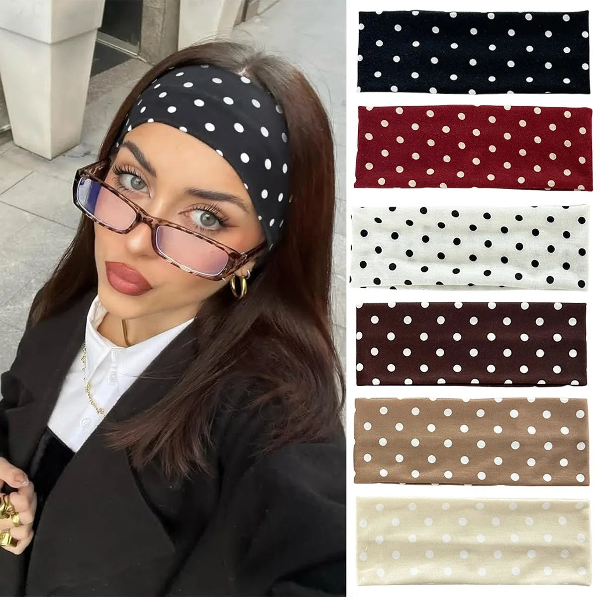 Tiara Larga Y2K Estilo Boho — Acessório de Cabelo para Yoga, Esporte e Dia a Dia