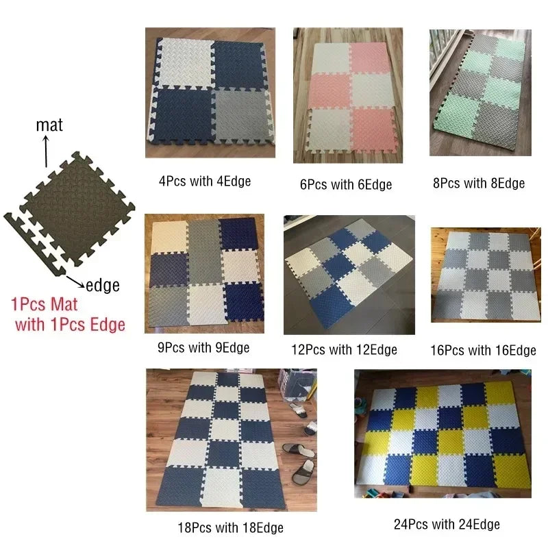 12PCS EVA Foam Puzzle Mats Children Room Activities Mats For Baby Interlock Floor Carpet 30*30CM Baby Floor Ma Baby Play Matt
