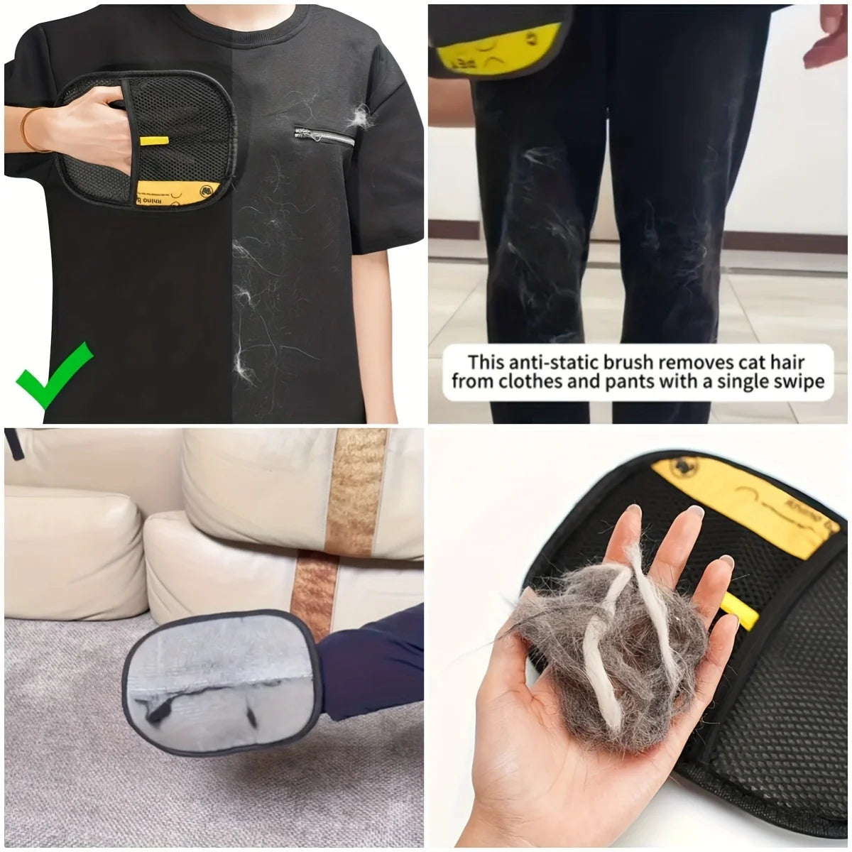 Luva Escova Removedora de Pelos para Pets — Grooming, Limpeza de Sofá, Tapete e Roupas