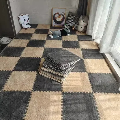 Puzzles Carpet Soft Plush Mat Baby Play Mat Baby Toys in Children's Room Keep Warm Anti-slip Home Decor Rugs 30*30*1CM