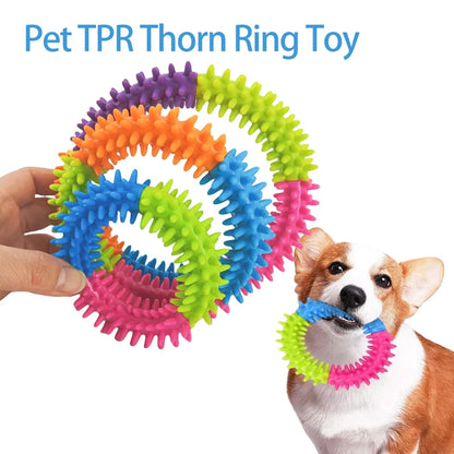Disco Voador Brinquedo para Cães — Anel Molar, Limpeza Dental, Borracha Resistente