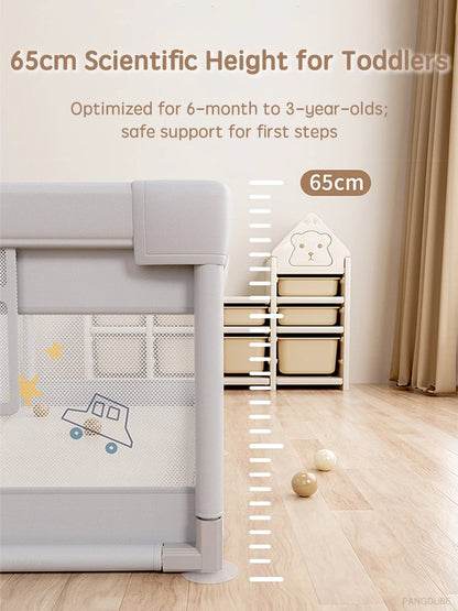 PANGDUBE Baby Playpen Playard Sturdy Safety Fence Large Activity Play Area for Toddler Indoor Play Yard with Breathable Mesh