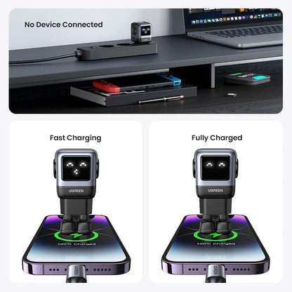 Carregador UGREEN 65W GaN Design Uno Robot — PD 3.0 | iPhone 17, MacBook e Xiaomi