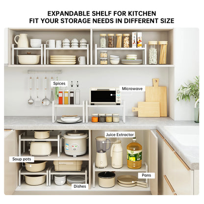 Kitchen Storage Rack under the Sink, Layered Shelf in the Cabinet, Countertop, Extendable Cabinet, Dish Storage Rack for Home