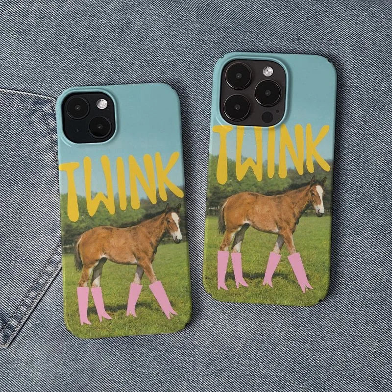 Playful Horse in Quirky Pink Boots Whimsical Humorous Phone Case for iPhone 17 16 15 14 11 12 13 Pro Max Air Plus Back Cover