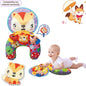 Baby Tummy Time Pillow with Rattle Toys, Multifunctional Crawling Mat Play Gym for Infants, Colorful Cartoon Animals Support Cus
