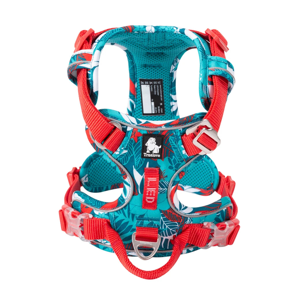 Peitoral Truelove Fashion para Cães — Nylon Refletivo, Acolchoado, Vest de Treino