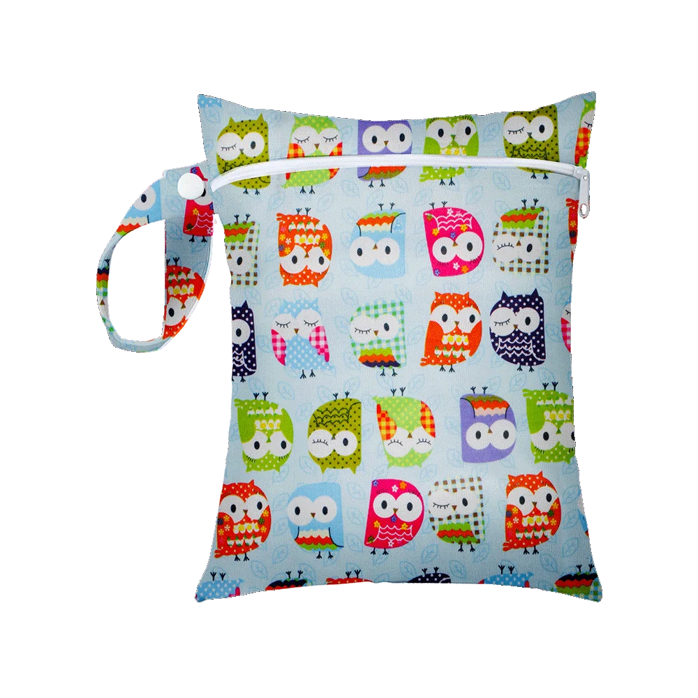 Mini Size 25x20cm Diaper Bag Waterproof Reusable Mummy Bag Printed Pocket Nappy Bags PUL Travel Wet Dry Bags Purple Color