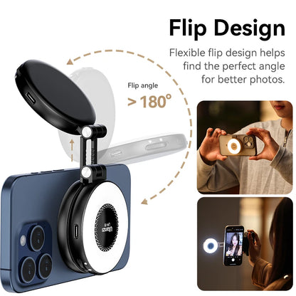 Luz de Vídeo Ulanzi LM19 MagSafe Bi-Color — Selfie Light para iPhone 14 ao 16 Pro Max