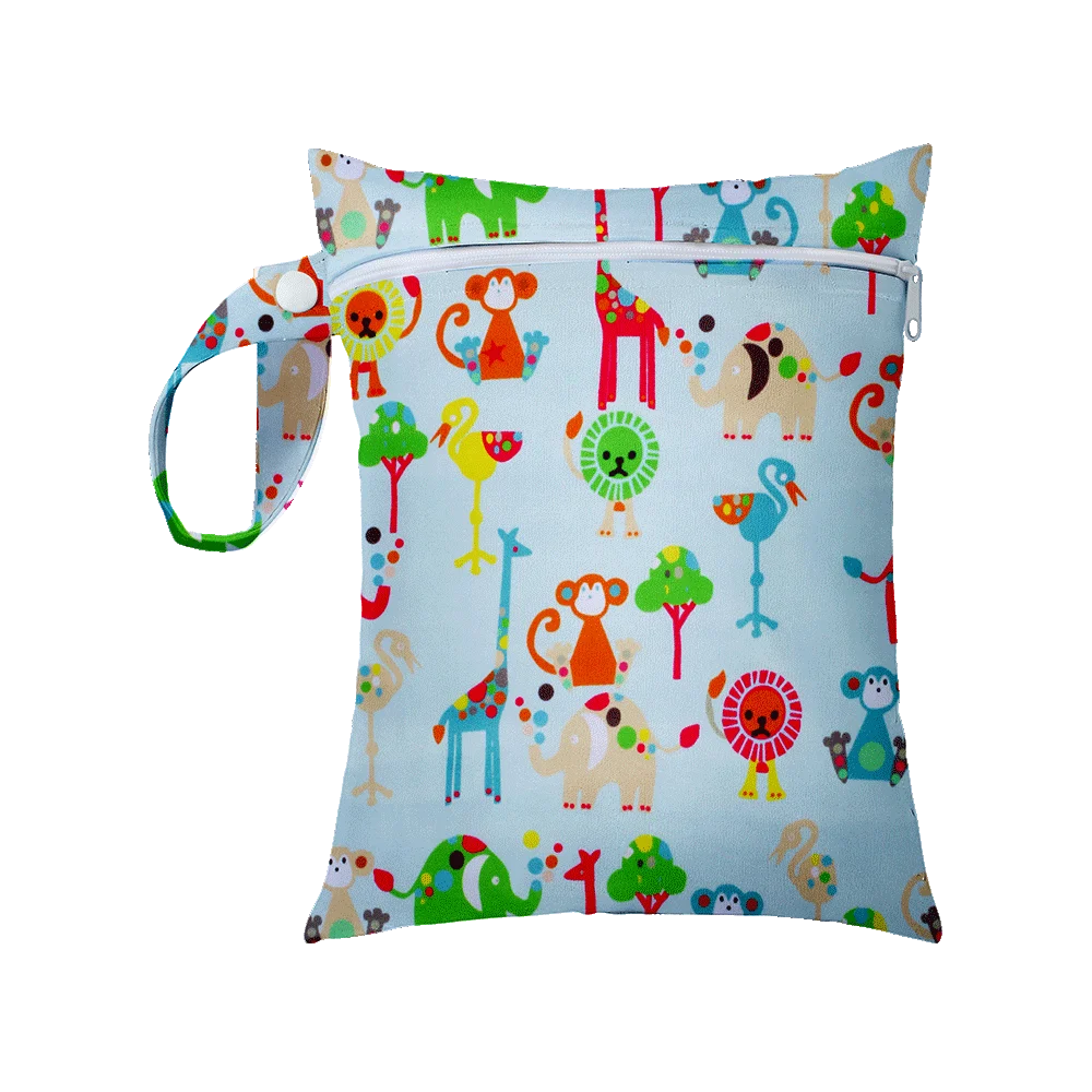 Mini Size 25x20cm Diaper Bag Waterproof Reusable Mummy Bag Printed Pocket Nappy Bags PUL Travel Wet Dry Bags Purple Color