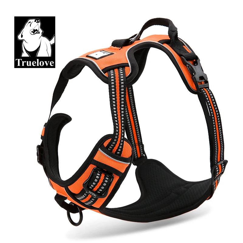 Peitoral Truelove Fashion para Cães — Nylon Refletivo, Acolchoado, Vest de Treino