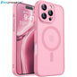 For Magsafe Magnetic Luxury Armor Shockproof Case For iPhone 17 16 15 14 13 Pro Max For Wireless Charge Matte Translucent Cover