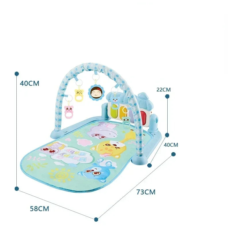 Baby Toys Pedal Piano Toy Music Fitness Rack Newborn Fitness Equipment Game Mat Prone Time Activity Gymnastics Mat 0-1 Years Old