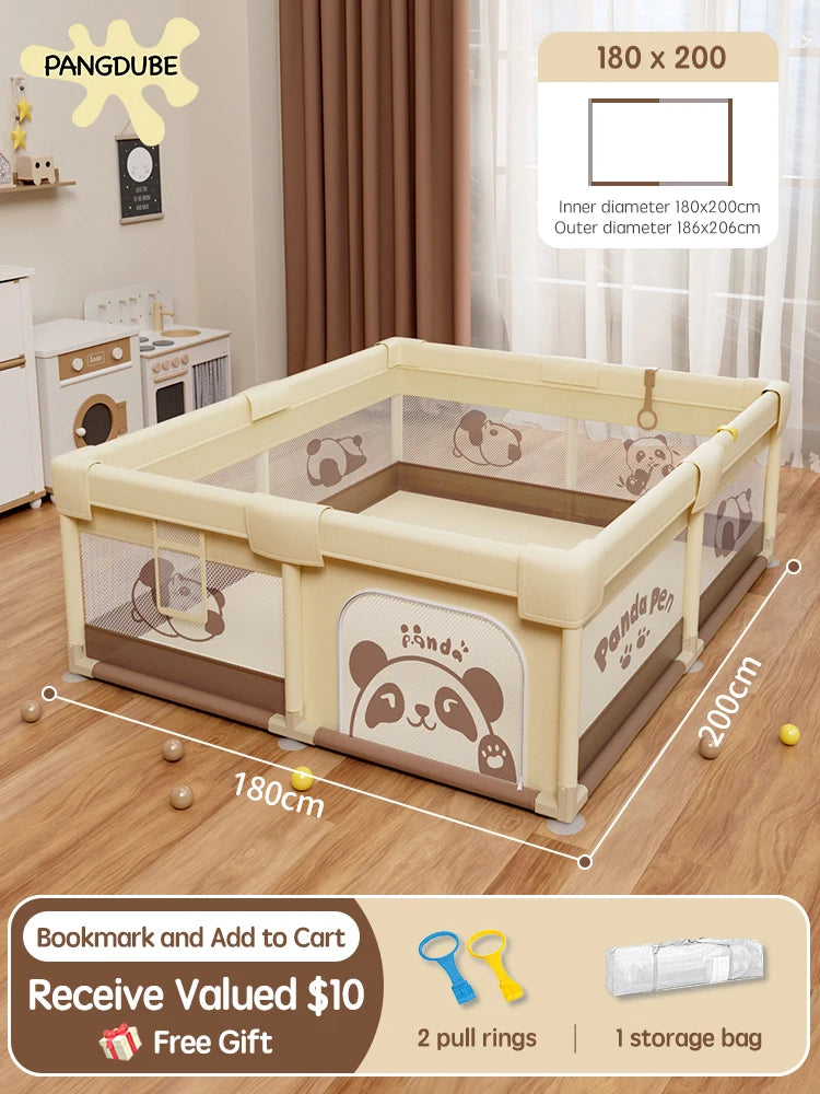 PANGDUBE Baby Playpen Playard Sturdy Safety Fence Large Activity Play Area for Toddler Indoor Play Yard with Breathable Mesh