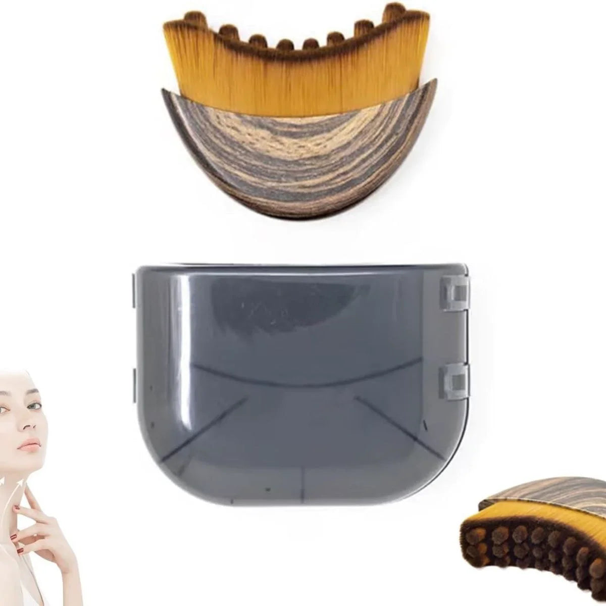 Pincel Massageador Facial Contorno — Cuidado com Olhos, Pescoço e Rosto #303