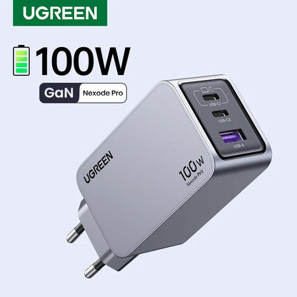 Carregador UGREEN 100W GaN — USB-C QC 4.0 | MacBook, iPhone 17 e Tablet