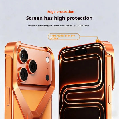 Bumper Metálico Vazado para iPhone 17 Pro Max — Sem Tampa Traseira | Dissipação de Calor