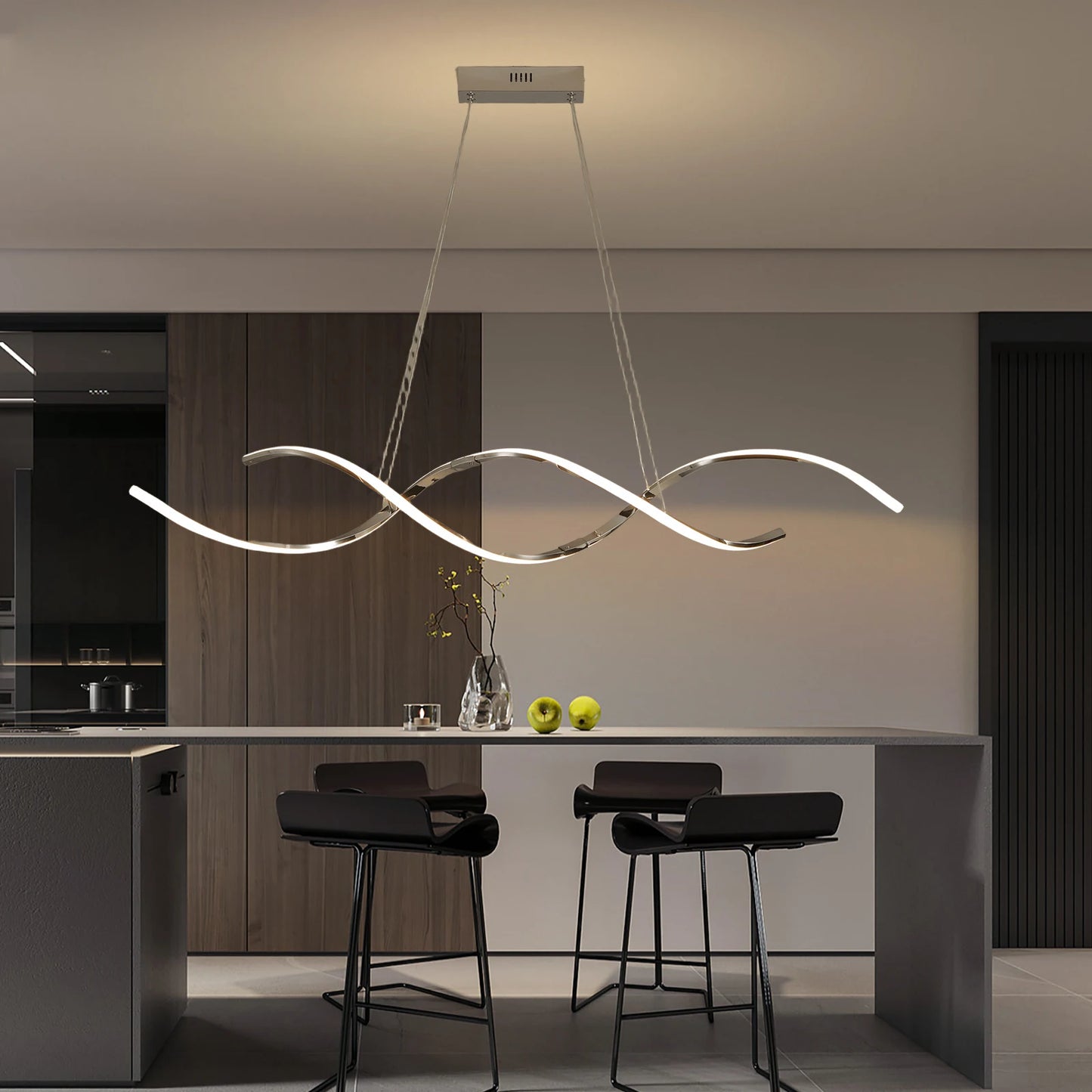 Pendente Linear Moderno para Sala de Jantar e Cozinha — Lustre Decorativo Longo