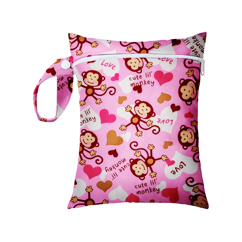 Mini Size 25x20cm Diaper Bag Waterproof Reusable Mummy Bag Printed Pocket Nappy Bags PUL Travel Wet Dry Bags Purple Color