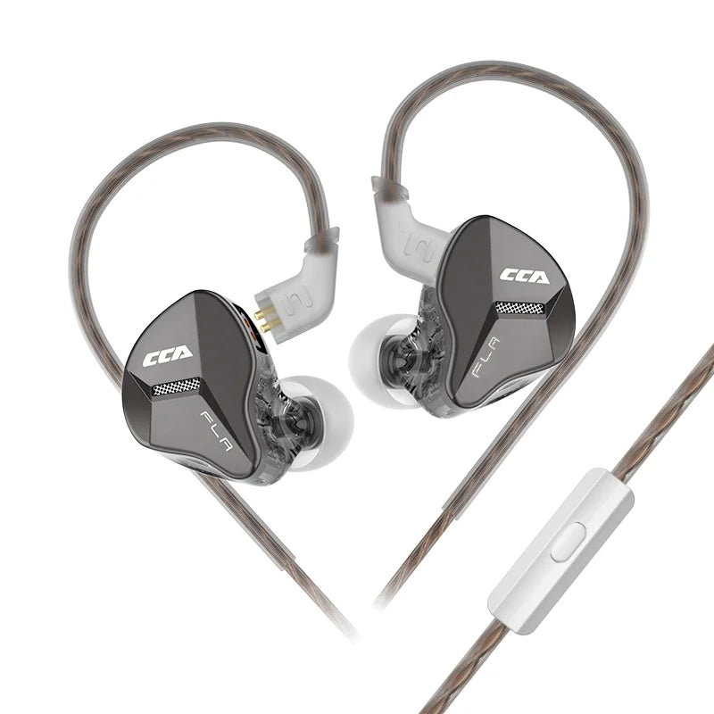CCA FLA metal com fio fone de ouvido no monitor de alta fidelidade fones graves esporte jogo música dj dinâmico Ear hanging type