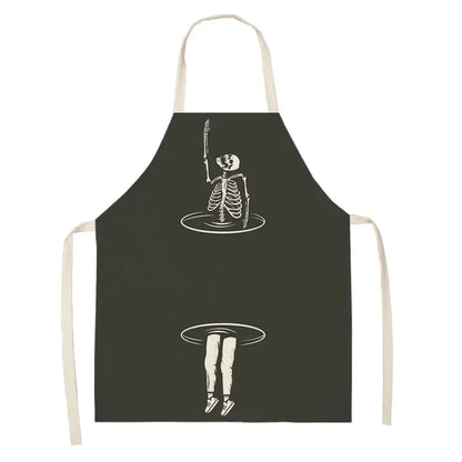 Skull pattern Aprons apron kitchen  women master apron  for kitchen Women kitchen apron for hairdresser