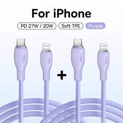 Cabo USB-C Baseus 20W — Carga Rápida para iPhone, iPad e MacBook | 1,2m ou 2m