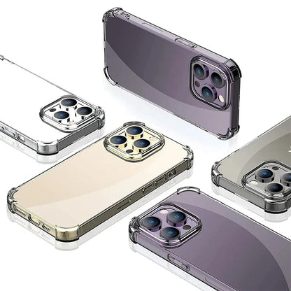 Air-Bag Shockproof Silicone Transparant Case For iPhone 17 16 15 Plus 11 12 13 14 Pro Max Mini X Xs XR 7 8 Plus Clear Back Cover