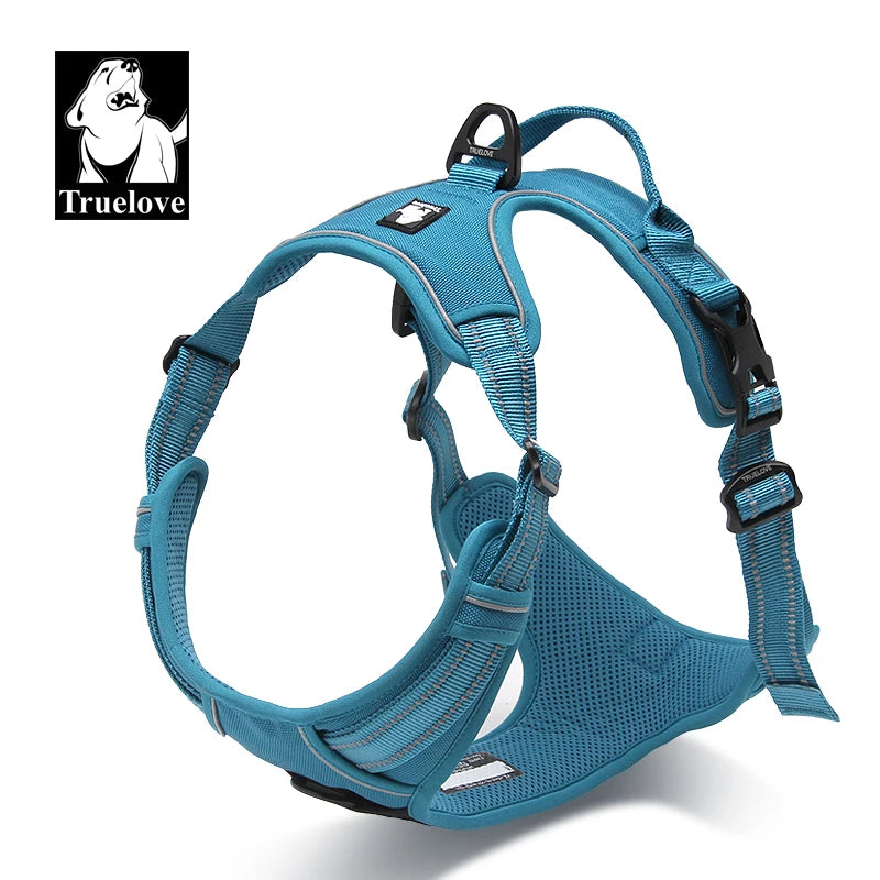 Peitoral Truelove Fashion para Cães — Nylon Refletivo, Acolchoado, Vest de Treino