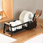Kitchen Counter Dish Rack, Dish Drainer, Dish Drying Rack with Drainboard And Detachable Utensil Holder, Narrow Design, for Kitc