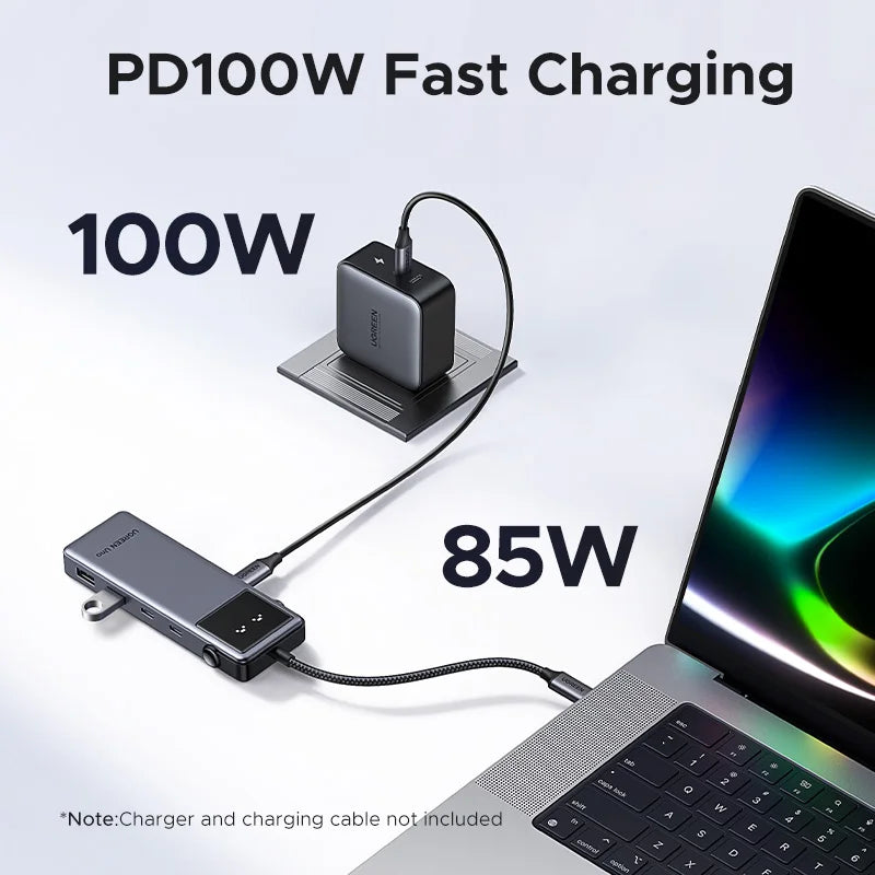 Hub USB-C UGREEN Uno 6 em 1 — 4K60Hz, PD 100W, USB 3.2 10Gbps, para MacBook e Notebook