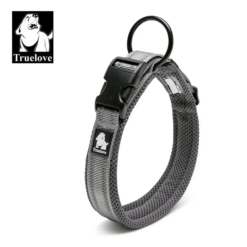 Coleira Refletiva Truelove para Cães — Nylon Ajustável 3M, 8 Tamanhos, Todas as Raças