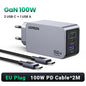 Carregador UGREEN 100W GaN — USB-C QC 4.0 | MacBook, iPhone 17 e Tablet